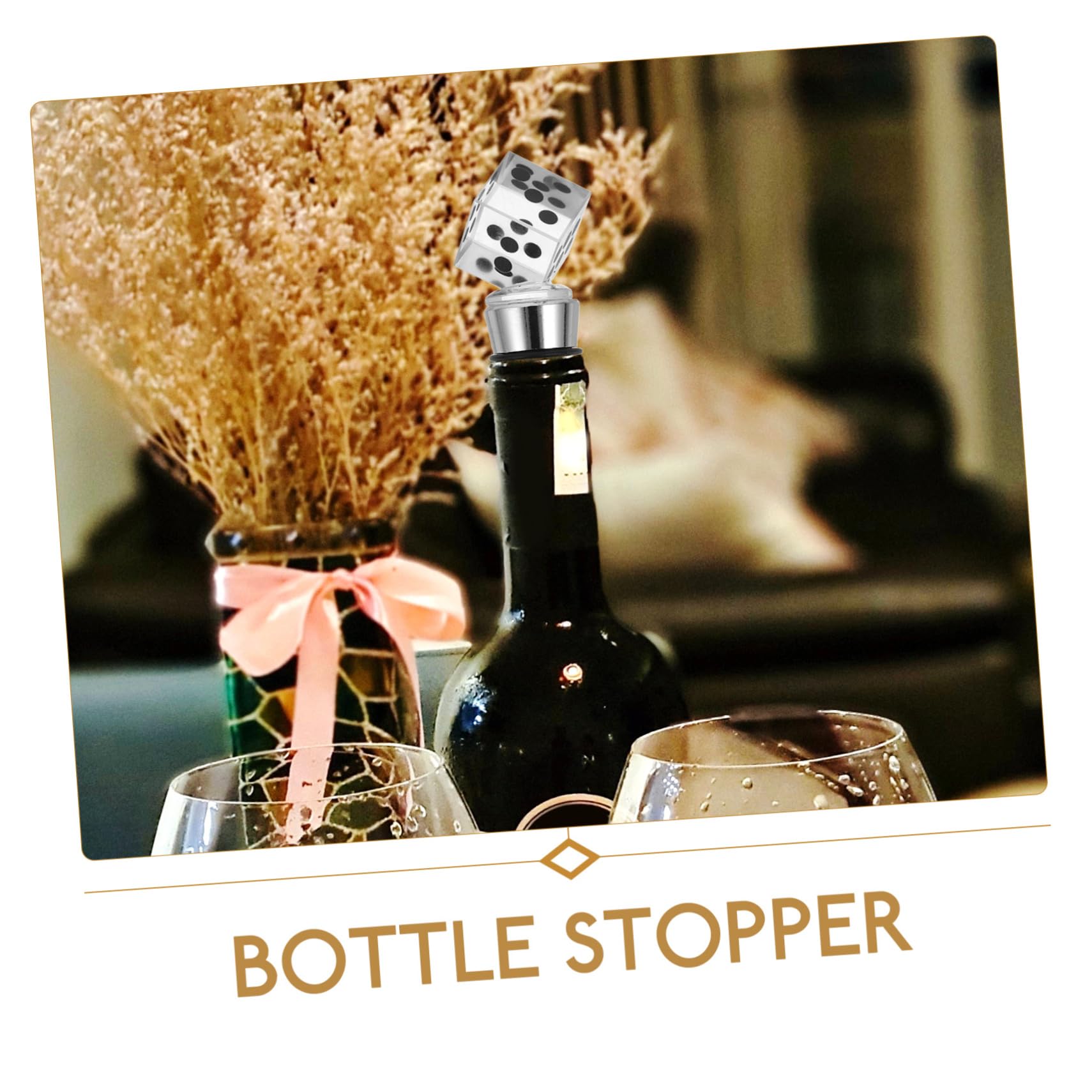 Zerodeko 5 Pezzi Sughero Tappi di Vino tappisti della Bottiglia di Vino guidato Tappo di Vino Arredamento Accessori Tappo per Vino da Festa Tappi per Vino Decorativi Gel di silice Argento