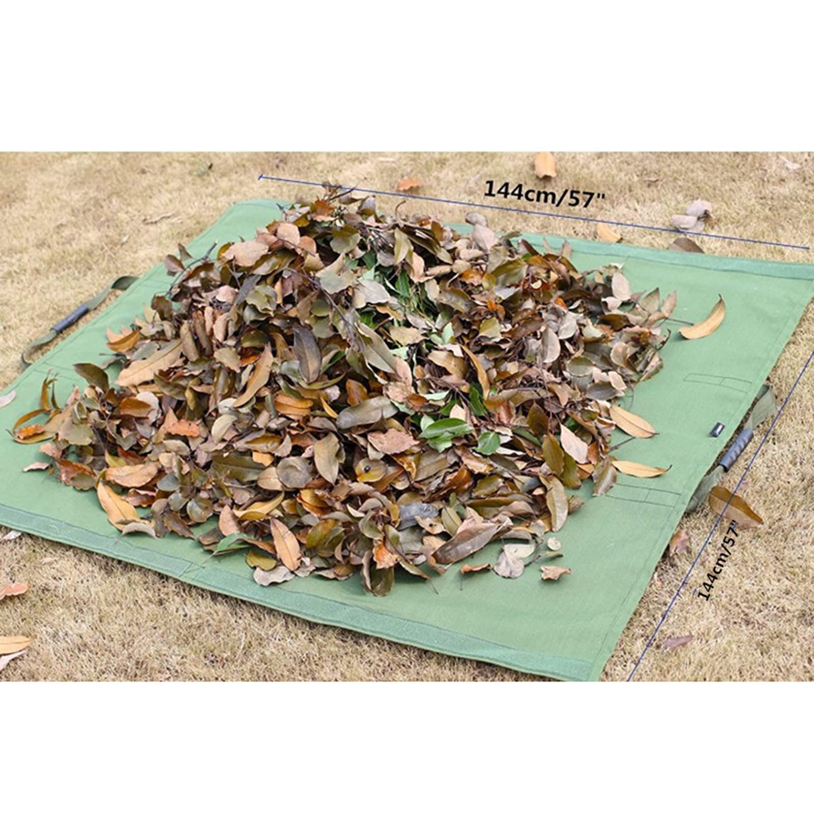 Bolsas de basura de lona resistente al agua para jardín, bolsas de recogida de hojas y hierba con asas, color negro, 140 x 140 cm, ideal para limpieza de patio y jardinería