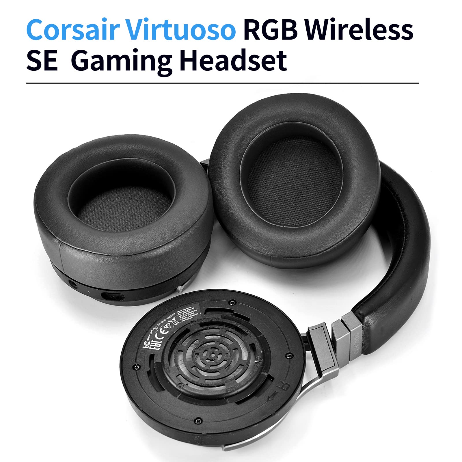 Ersatz-Ohrpolster Für Corsair Virtuoso RGB Wireless SE – Weich, Bequem, Aus Protein-Leder & Memory-Schaum (grau)
