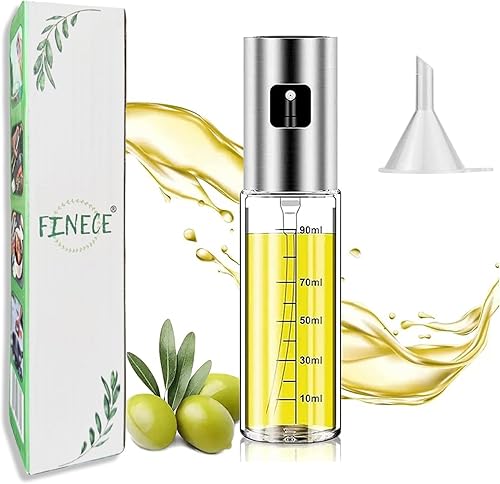 Pulverizador de aceite para cocinar, pulverizador de aceite de oliva de 3.4 fl oz para freidoras de aire, botella de spray de aceite, dispensador de