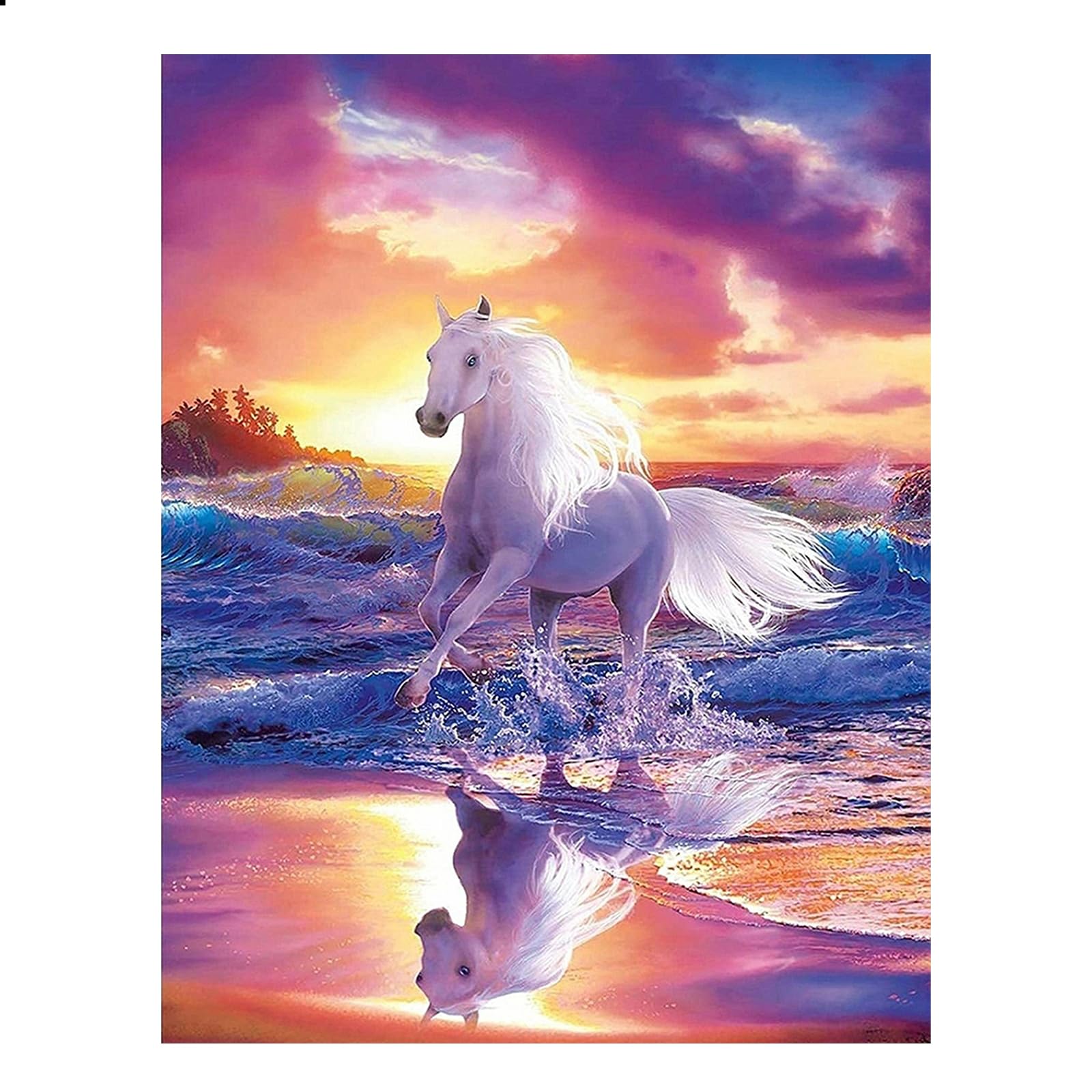 JISHSHAY ダイヤモンドアート 四角いビーズ 馬 40x50cm ビーズアート ダイヤモンドアート キット スクエア 動物 ダイアモンドアート セット 手作りキット 大人向け ハンドメイド クリスタルアート 芸術品 壁の装飾