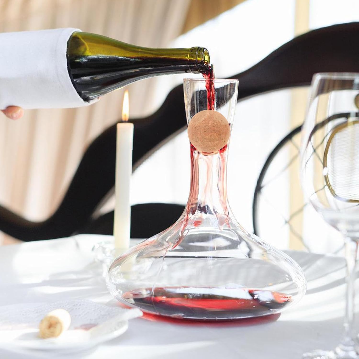 Xmas 2pcs Cork Replaceable Wine Stopper for Wine Bottles