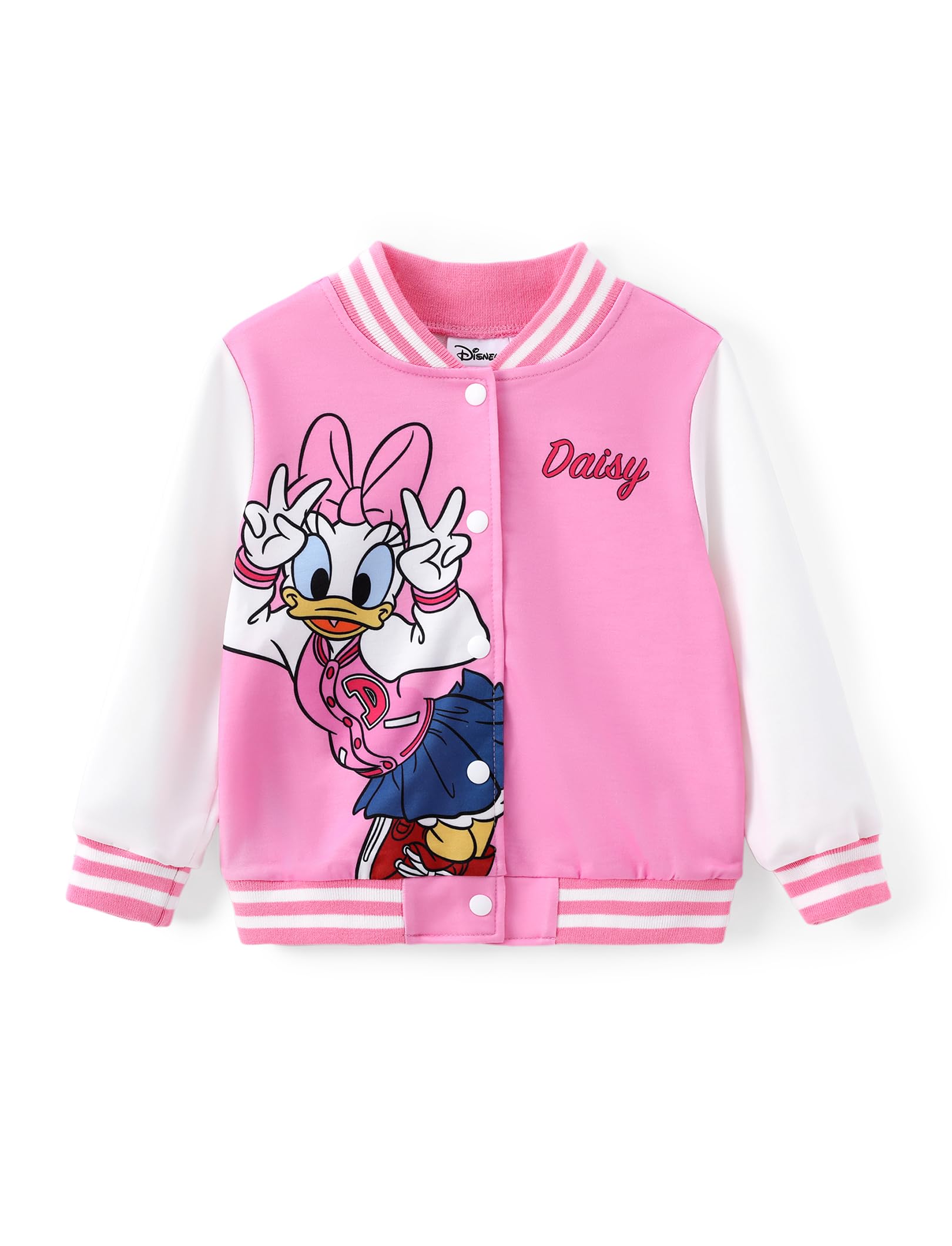 Disney Minnie Mickey Stitch Princess Frozen Elsa Marvel Jacket Lightweight Coat Button up Color Block Sweatshirt 2-14 Years
