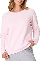 Vista 7 de Hanes Sudadera de cuello redondo para mujer, sudadera de forro polar Ecosmart con muesca en V, sudadera para mujer