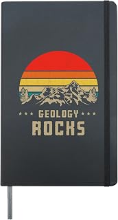 Geology Rocks Retro Geology Hardcover Journal, Black
