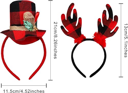 Miniatura 3 de URATOT Paquete de 8 diademas de fiesta de Navidad, disfraz de fiesta de Navidad, diademas de reno, cabina de fotos de Navidad, para recuerdos de