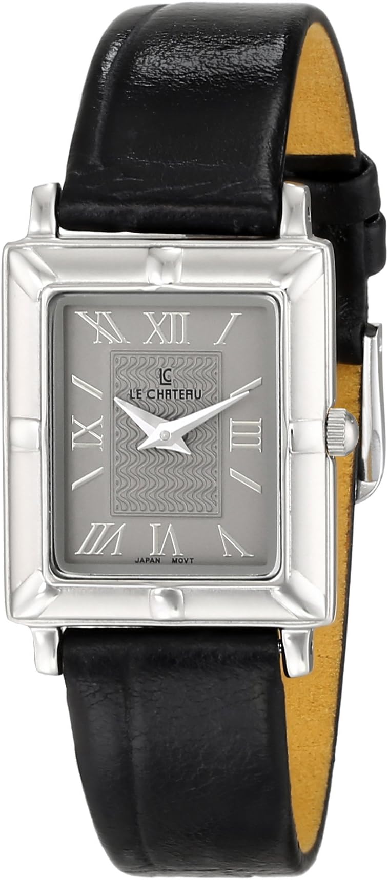 Le Chateau Women's 3635AL_LEA_GR Darvesi-Roman Collection All Steel Leather Band Watch