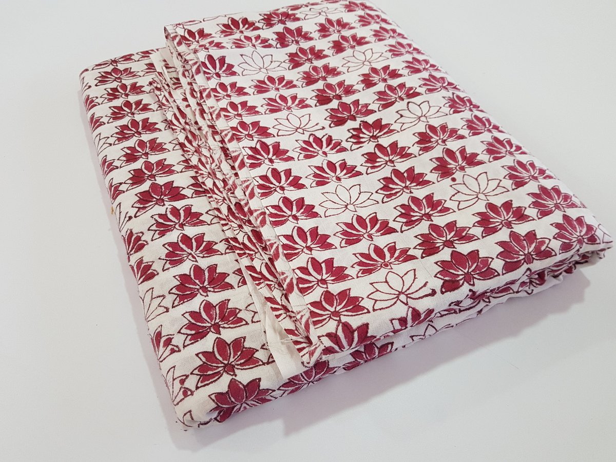 Traditional Jaipur Tkanina bawełniana z nadrukiem, indyjska tkanina z nadrukiem na letnią sukienkę, kurti, szalik, poduszka, pokrowiec na sofę (20 jardów)