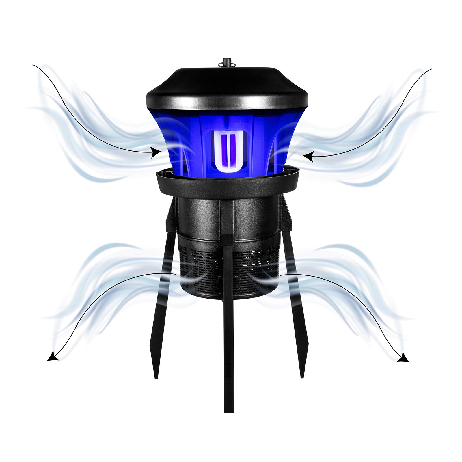 MAUK® UV Insekten LEBEND-Falle | Turbo Fan mit Absaugtechnologie für Kleintiere: Mücken, Fliegen, Wespen, Hornissen | Outdoor