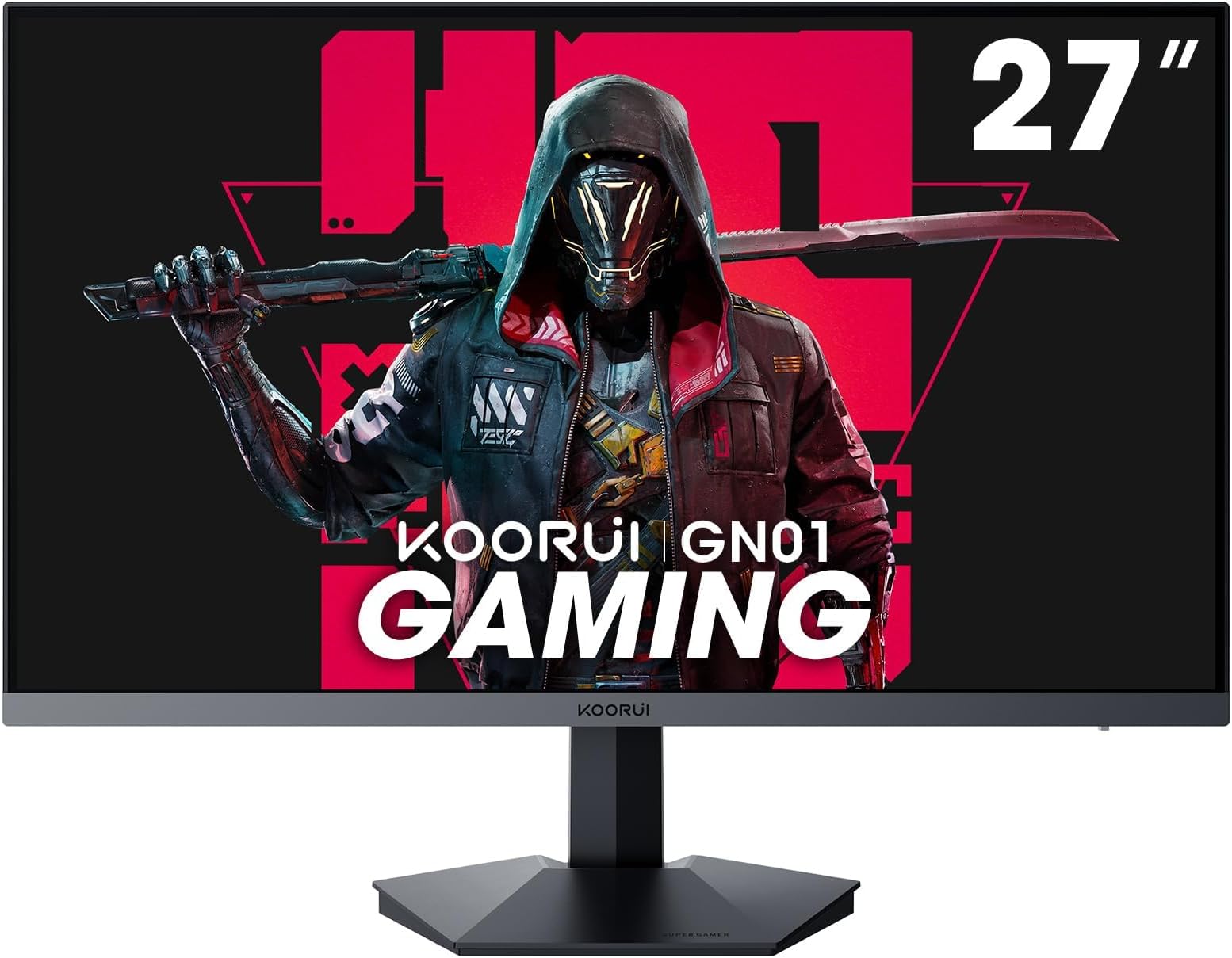 KOORUI 27" Gaming Monitor, FHD 1080p 165hz Mointor with 1ms (MPRT) Response Time, DCI-P3 90% Color Gamut, Adaptive Sync Compatible, HDMI x 2, DisplayPort, GN01