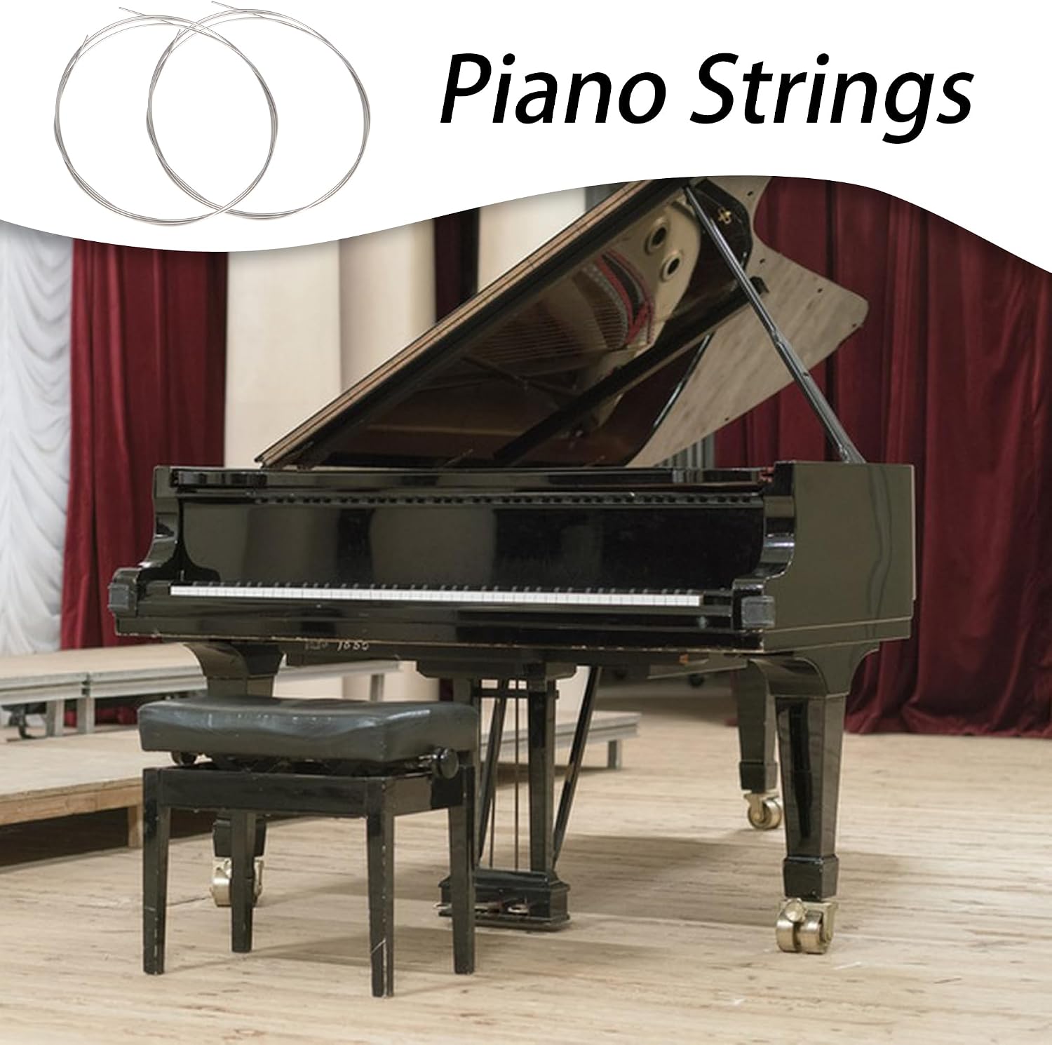 2x Piano Accessories Steel Wire 1m Piano Strings 13# Silver Replacement Strings Diameter approximately 0.775mm Easy to install image 2