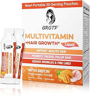 Liquid Multivitamin + Hair Growth | Biotin 10000mcg | Support Healthy Skin,Promote Thicker,Fuller Hair,Reduce Wrinkles & Fine Lines | 15.22 Fl Oz