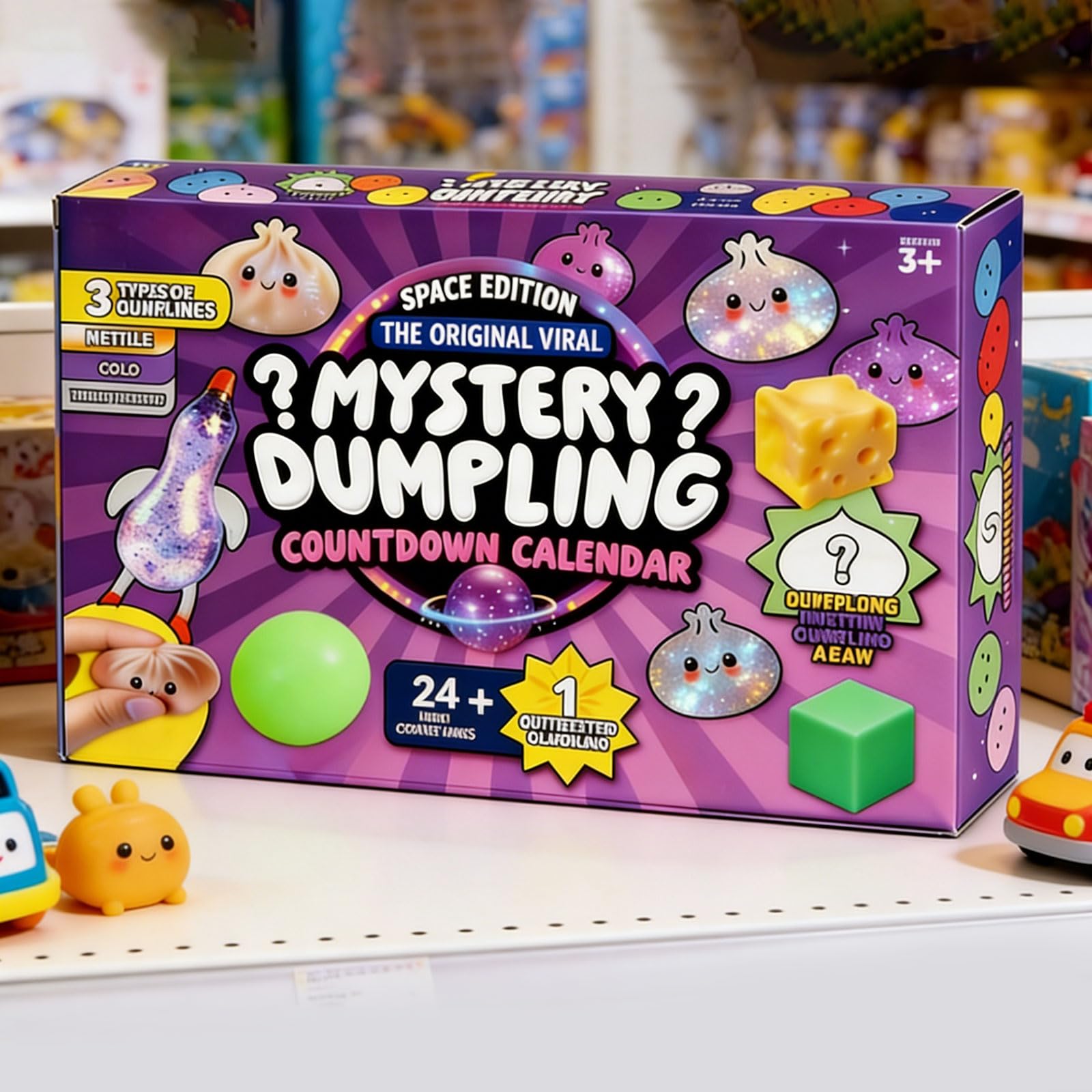 Dumpling Squishy, 2026 Squishy Dumpling Mystery Advent Countdown Calendar, 24 PCS Random Surprise Squishies Toys, Stress Relief Sensory Fidget Toy for Anxiety Relief Hand Relax, Birthday Gifts (A-2) — view 3