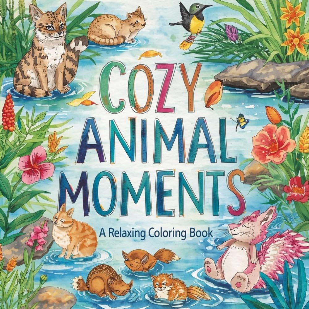 Cozy Animal Moments: A Relaxing Coloring Book