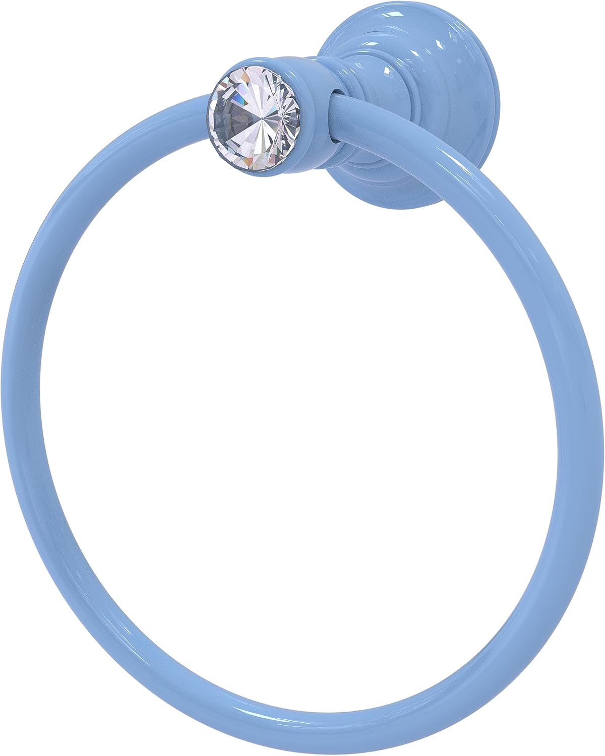 Allied Brass CC-16 Carolina Crystal Collection Towel Ring, Polished Brass