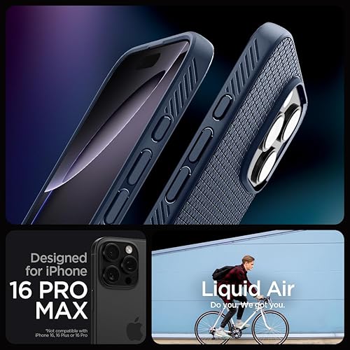 Vista 160 de Spigen Liquid Air - Funda diseñada para iPhone 13 Pro Max (2021), color negro mate