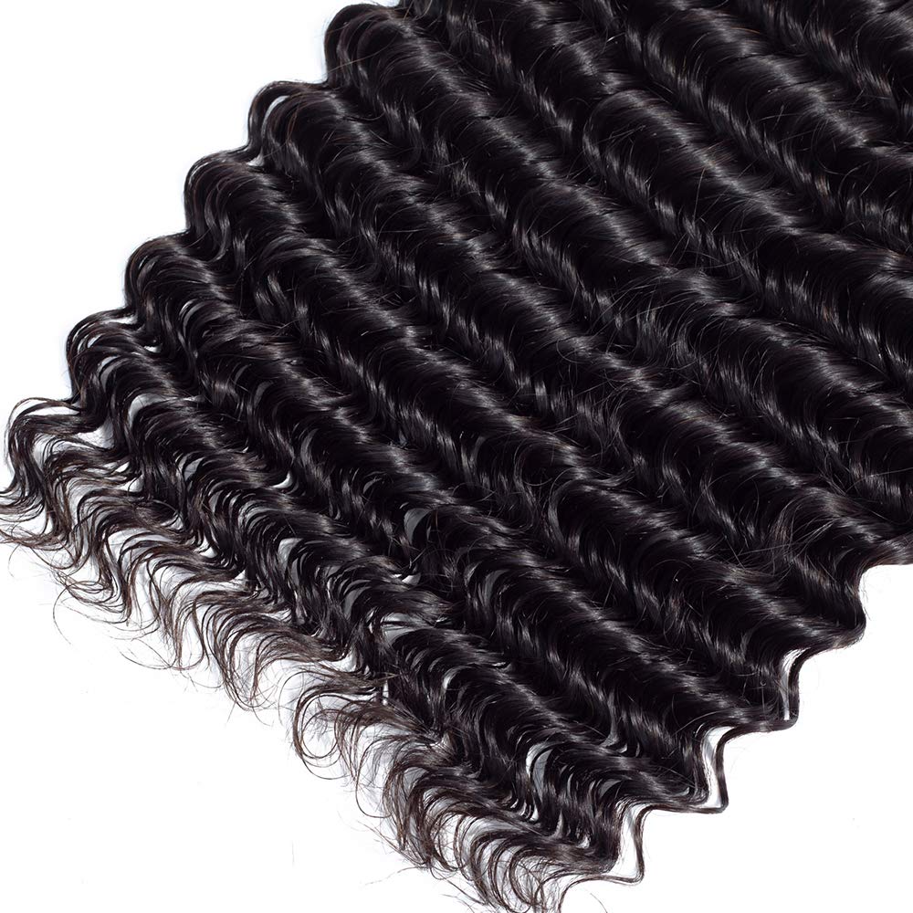 FQ Brazilian Deep Wave Human Hair Bundle 28 inch Deep Curly Weave Unprocessed Virgin Brazilian Human Hair Bundles Natural Color