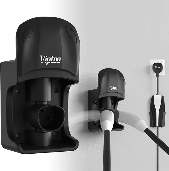 VIPTOO Upgrade Charger Holder Wall Mount for Tesla, Charging Cable Holder with 180° Rotation for Model 3/Y/S/X, Charging Cable Organizer for Tesla, Unique Sports Car Design (DD304)