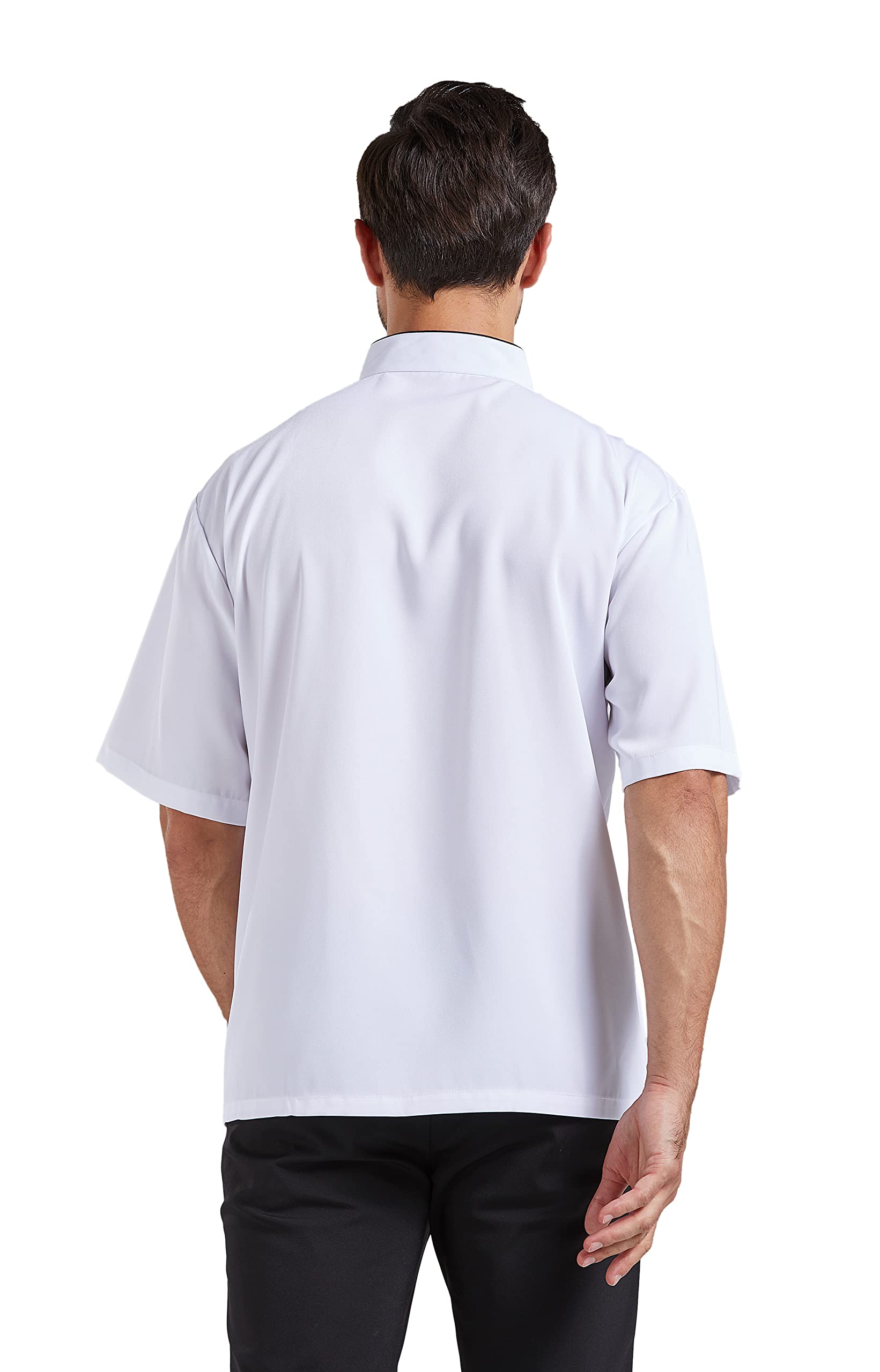 Nanxson Giacca da Cuoco Manica Corta da Uomo in Cotone Traspirante da Cucina Uniforme da Lavoro CFM0001