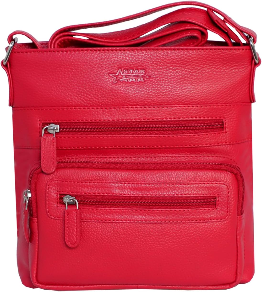 STAR AAA Brand Genuine Leather Multi Pocket 24.84 cm Messenger Sling Bag for Men & Women