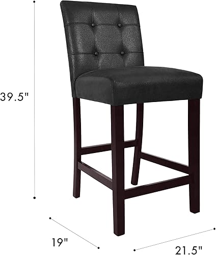 Miniatura 46 de Homepop Decoración del hogar | Taburetes de bar clásicos de altura de mostrador | Taburetes de bar de piel sintética de 24 pulgadas | Muebles