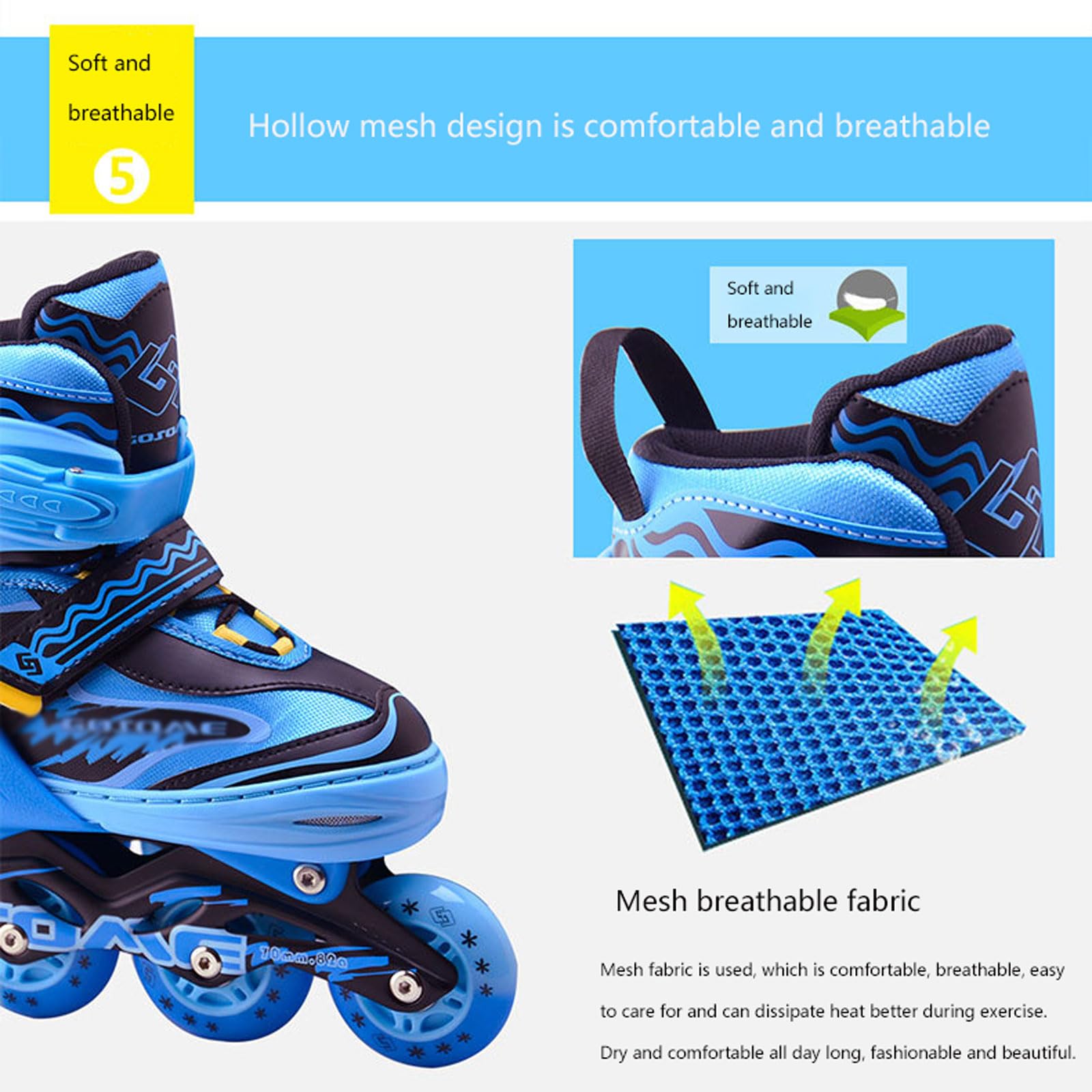 Patins de patinage réglables,Patins à Glace pour jeunes,Maintien Solide et Confort,pour Un Maintien Sûr,4 tailles réglables,Roller en Ligne avec Patins à Glace,pour débutants et avancés jusqu