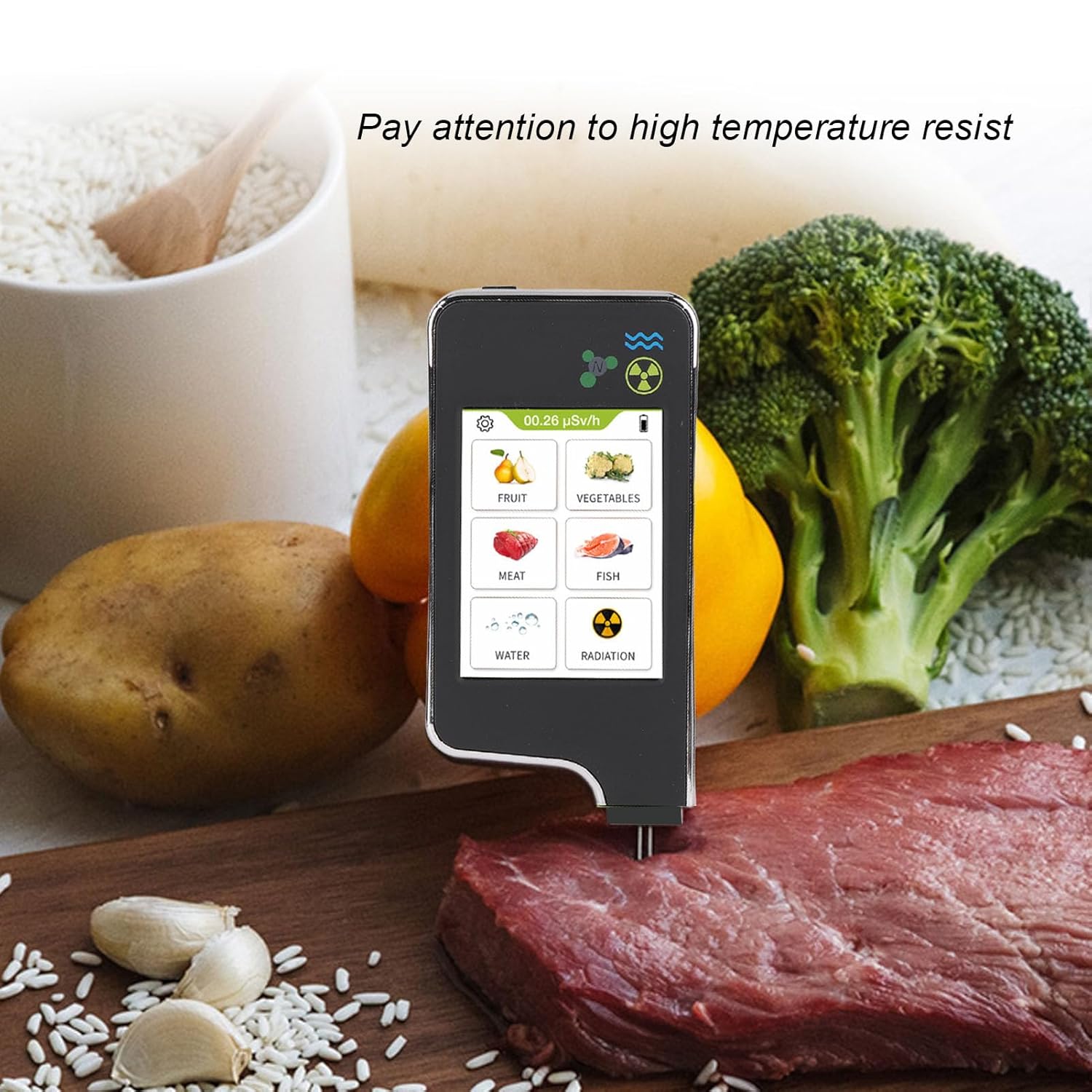 Nitrate Tester, Portable TDS Water Quality Meter with Alloy Probe and Food Radiation Detector, for Drinking Water Swimming Pools