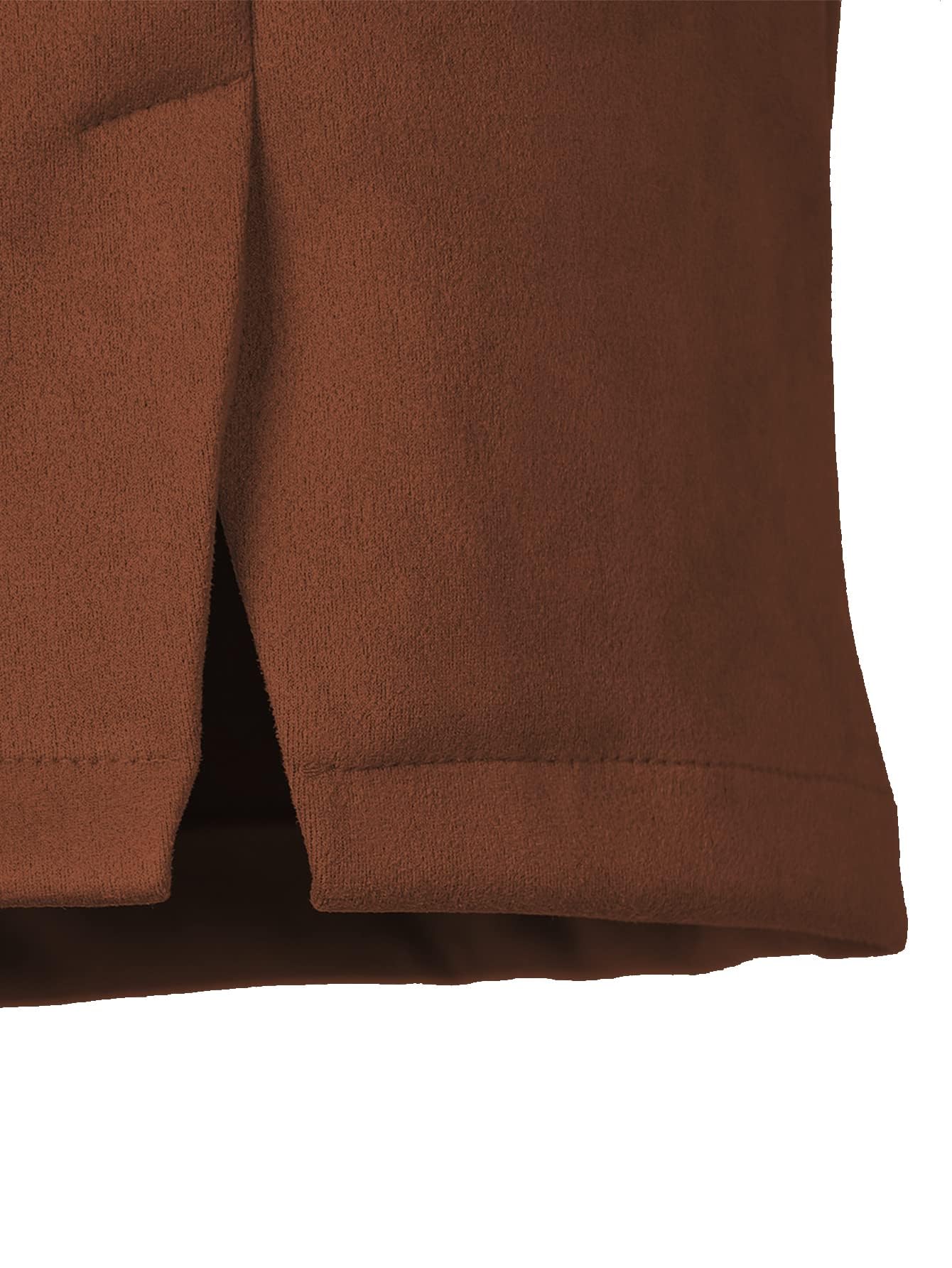 Umenlele Women's Basic Split Hem High Waist Suede Mini Pencil Bodycon Skirt