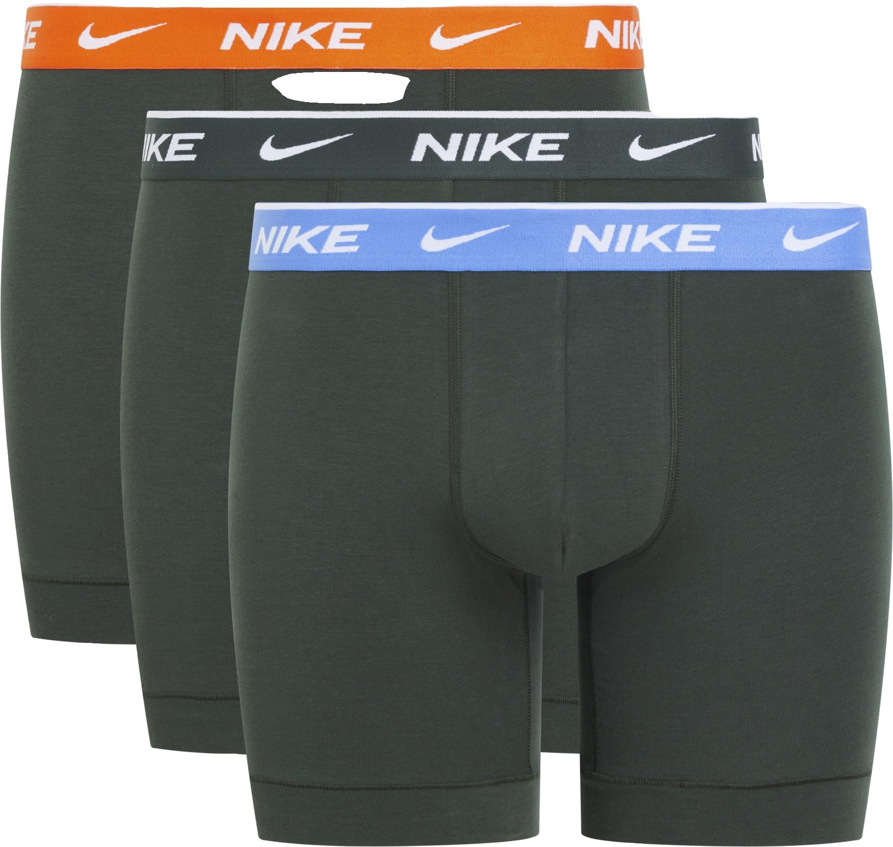 Nike Men's Seq - Sfety Or/Blue Beyond/ Seq Wb Boxer Brief 3Pk Underwear, Seq-Sfety Or//Seq Wb, S