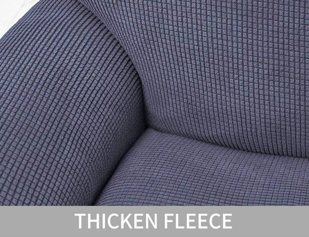 Stretch Recliner Chair Cover, Thick Soft Small Checked Jacquard Recliner Cover Protector with Side Pocket for Living Room-Golden