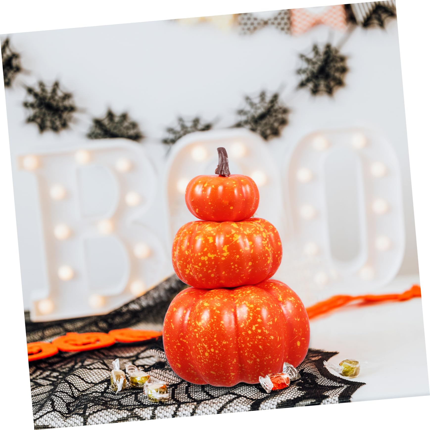 DECHOUS 3stücke Künstliche Stapelbare Kürbis-deko Aus Schaum Für Halloween Und Erntedankfest Lebensnahe Vielseitige Herbstdekoration Für Zuhause Und Partys