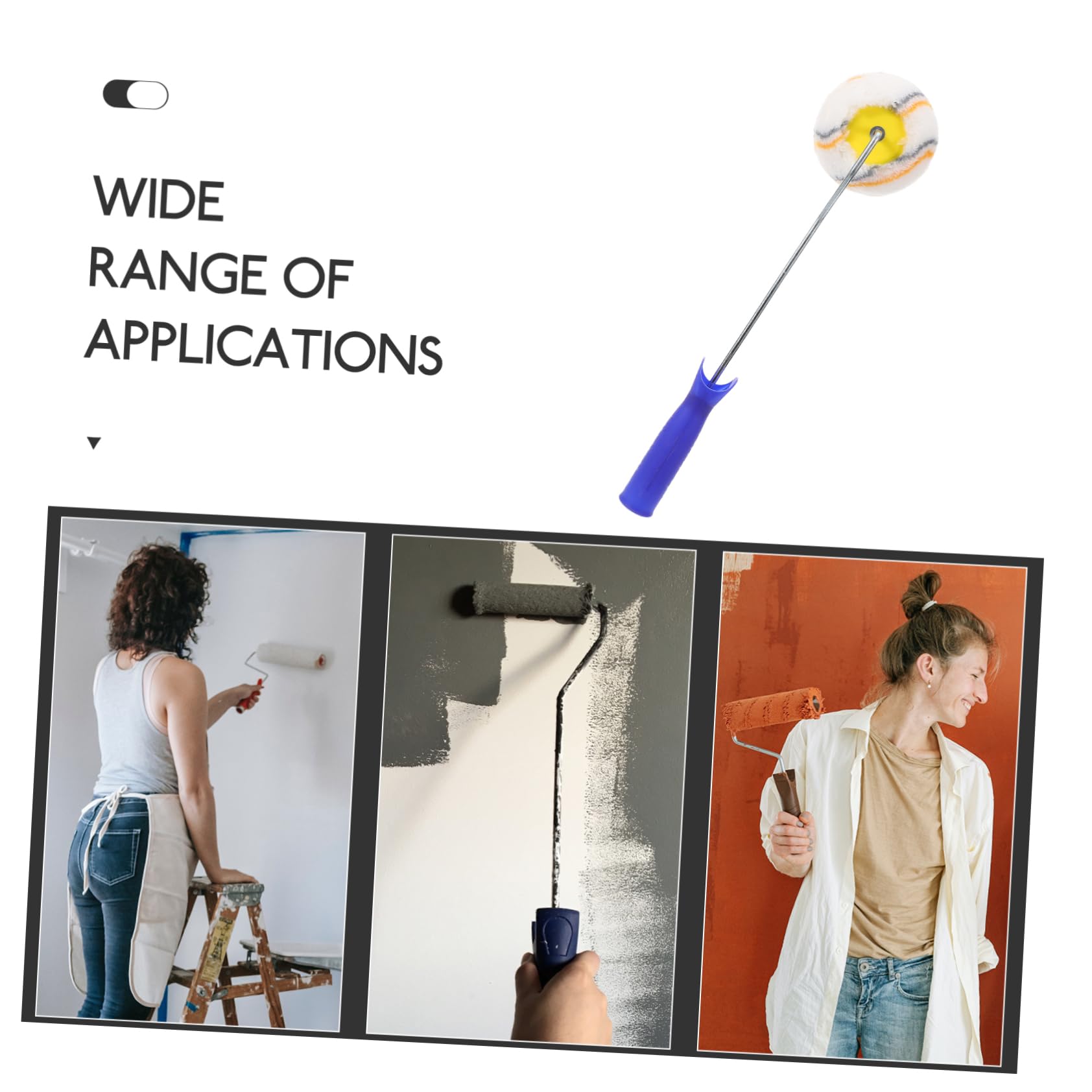 HOMSFOU 3 Pezzi Spazzola a Bordo Di Vernice Pittura Coperture Colore Rulli Di Verniciatura Di Vernice Per Dipingere La Parete Pennello a Cucitura Plastica