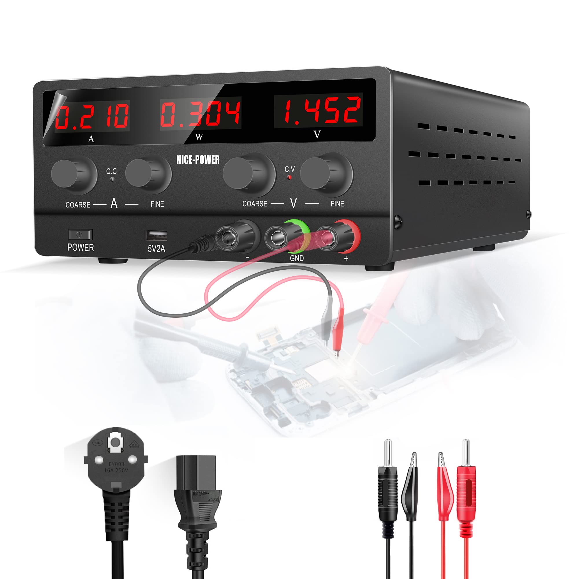 Buy NICEPOWER DC Power Supply Variable 30V 10A Adjustable Switching