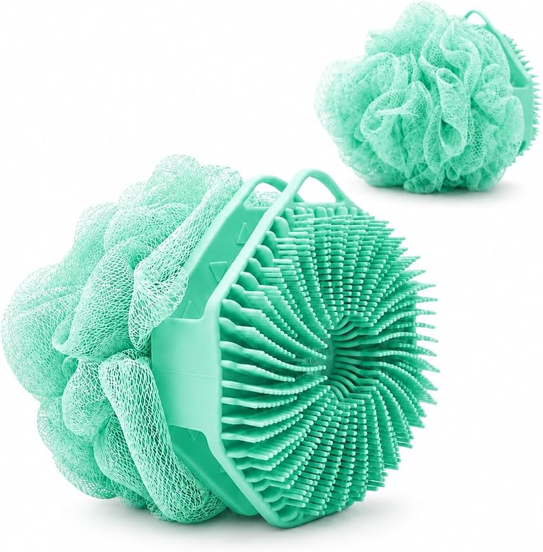 Escova corporal 2 em 1 Omrel de silicone e esponja de malha