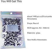 Vista 229 de Genie Crystal ss34 Red Glass Rhinestones 288 Pcs, 7.0 mm Big Light Siam Flatback Rhinestone, Diamond Cut Gems for Crafts, Face Mask, Makeup