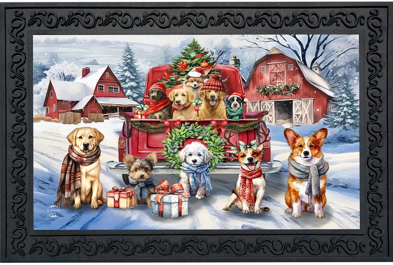 Briarwood Lane Patterned Ornaments Christmas Doormat