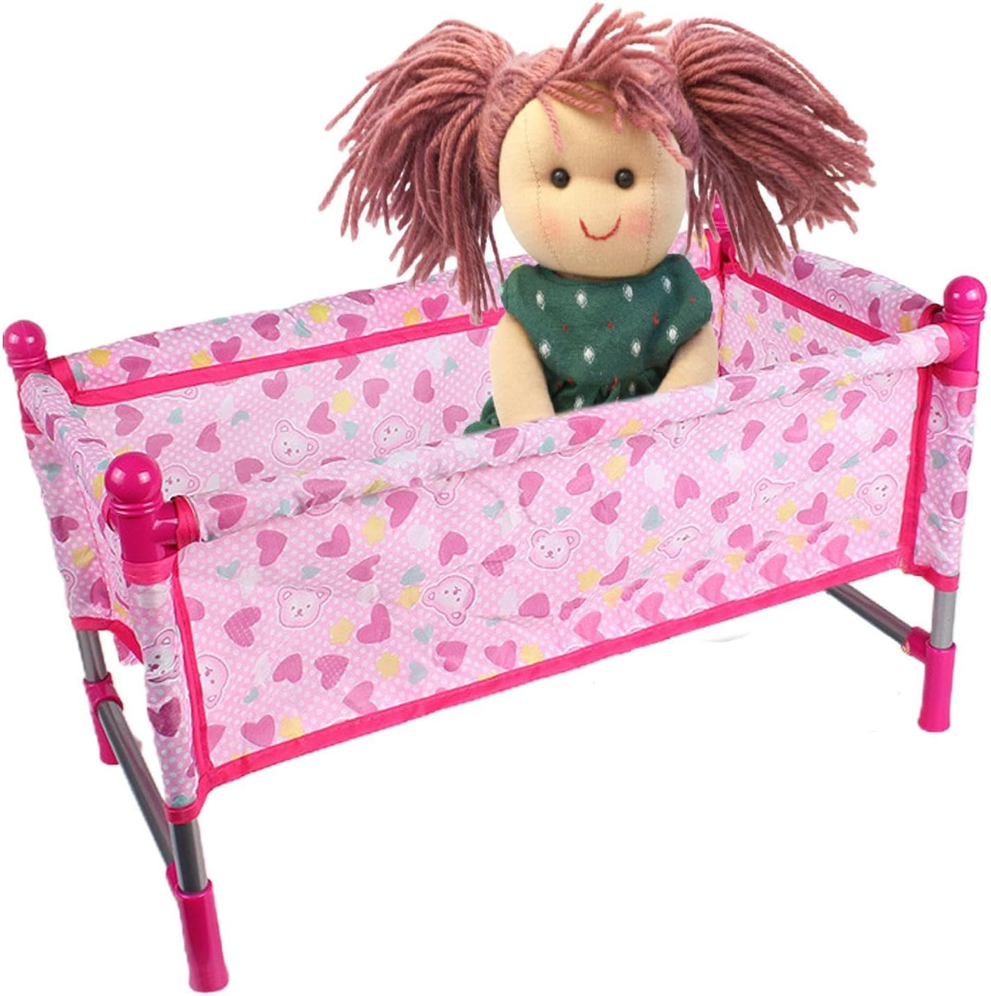 Doll Runner - Dolls PRAM | PRAM Toys | Folded & Lightweight Buggiies Dols Toys | Play Carriage With Basket 4-6 Years Old | Pink Stroller For Home, Garden D