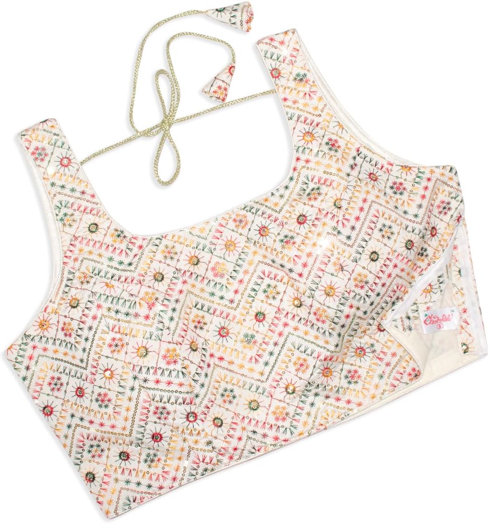 Chandrakala Sequin Embellished Readymade Saree Blouse for Women (B228-P) - Image 4