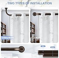 Vista 4 de Barras de Cortina Envolventes de Bronce de 28 a 48 Pulgadas: Barra de Cortina de Ventana Ajustable Opaca de Servicio Pesado para Dormitorio, Barras