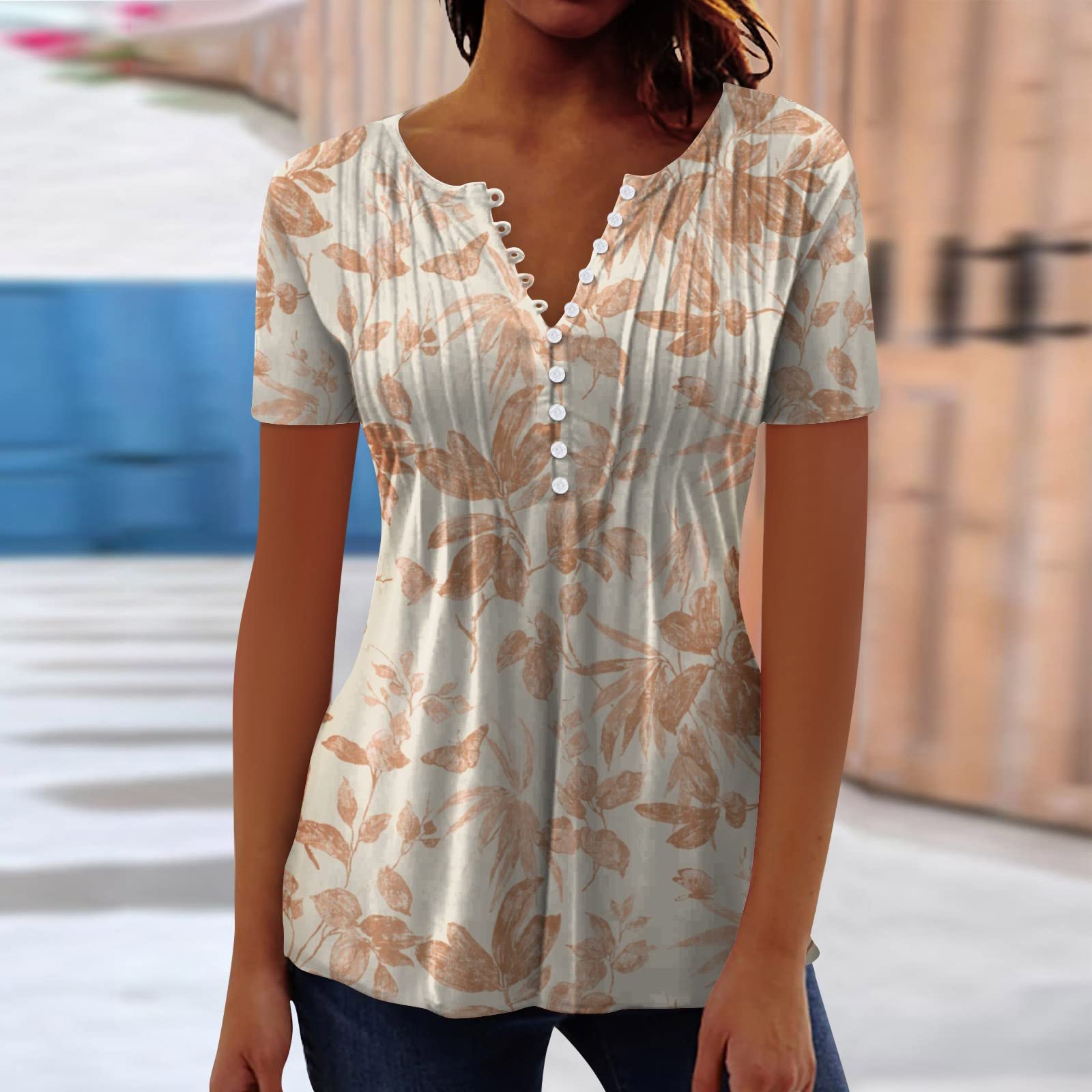 Damen Elegante Bluse Langarm Sommer Top Rundhalsausschnitt Klassischer Schnitt