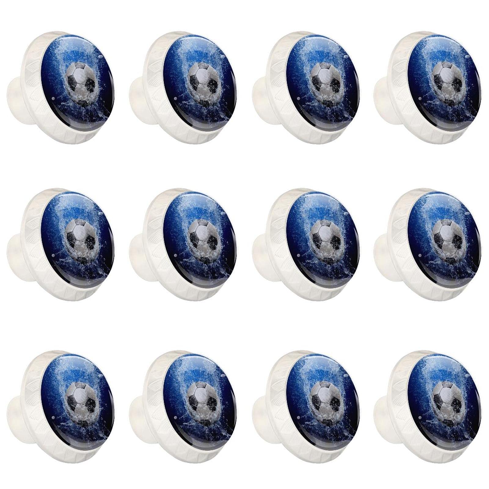 Poign&eacute;e de meuble football boutons de tiroir ronds d&eacute;coratifs lot de 12