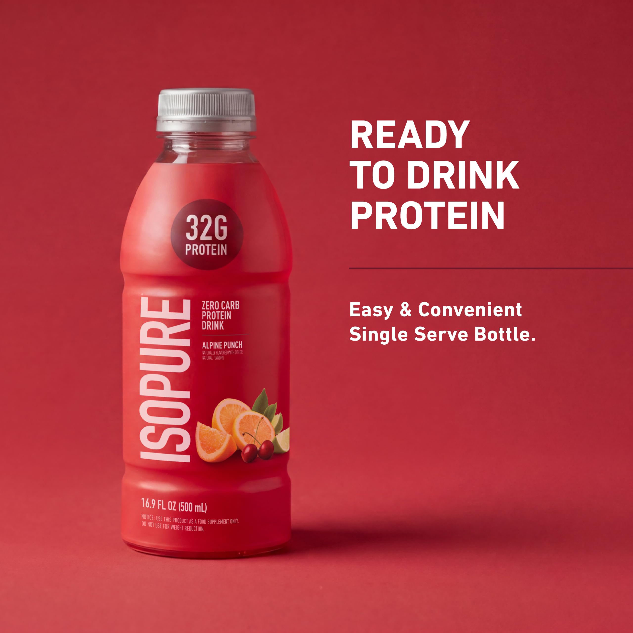 Isopure Zero Carb Clear Protein Drink, Alpine Punch 12 Count — Amazon image 2
