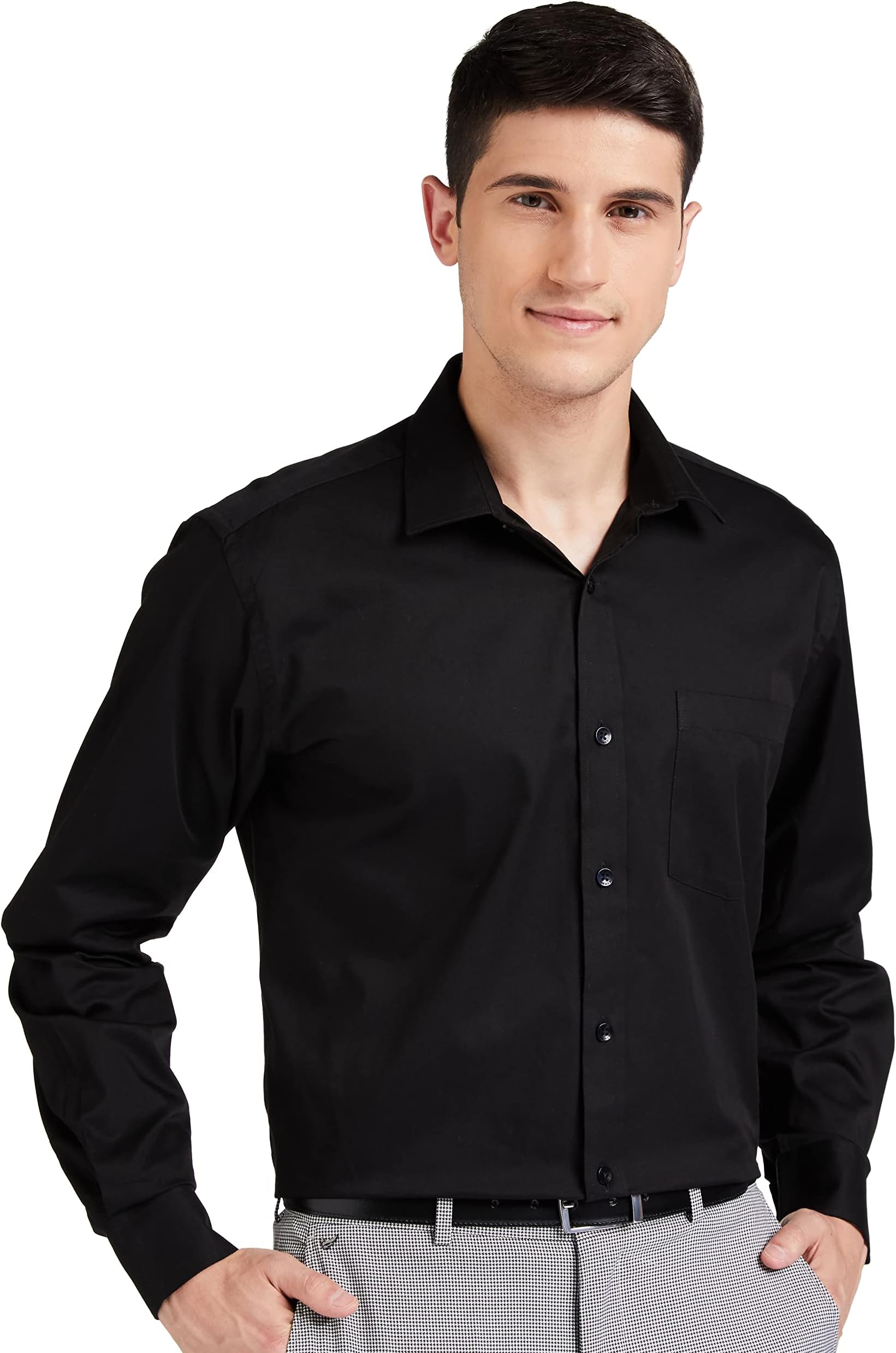 Men's Solid Cotton Formal Shirt | Plain | Full Sleeve - Regular Fit (Available in Plus Sizes)