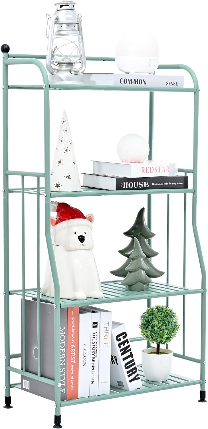 EXQ 4-Layer Metal Iron Sheet with Strong Load-Bearing Multi-Function Storage and Storage Rack Matte Green (21.85Lx11.41Wx42.12H)