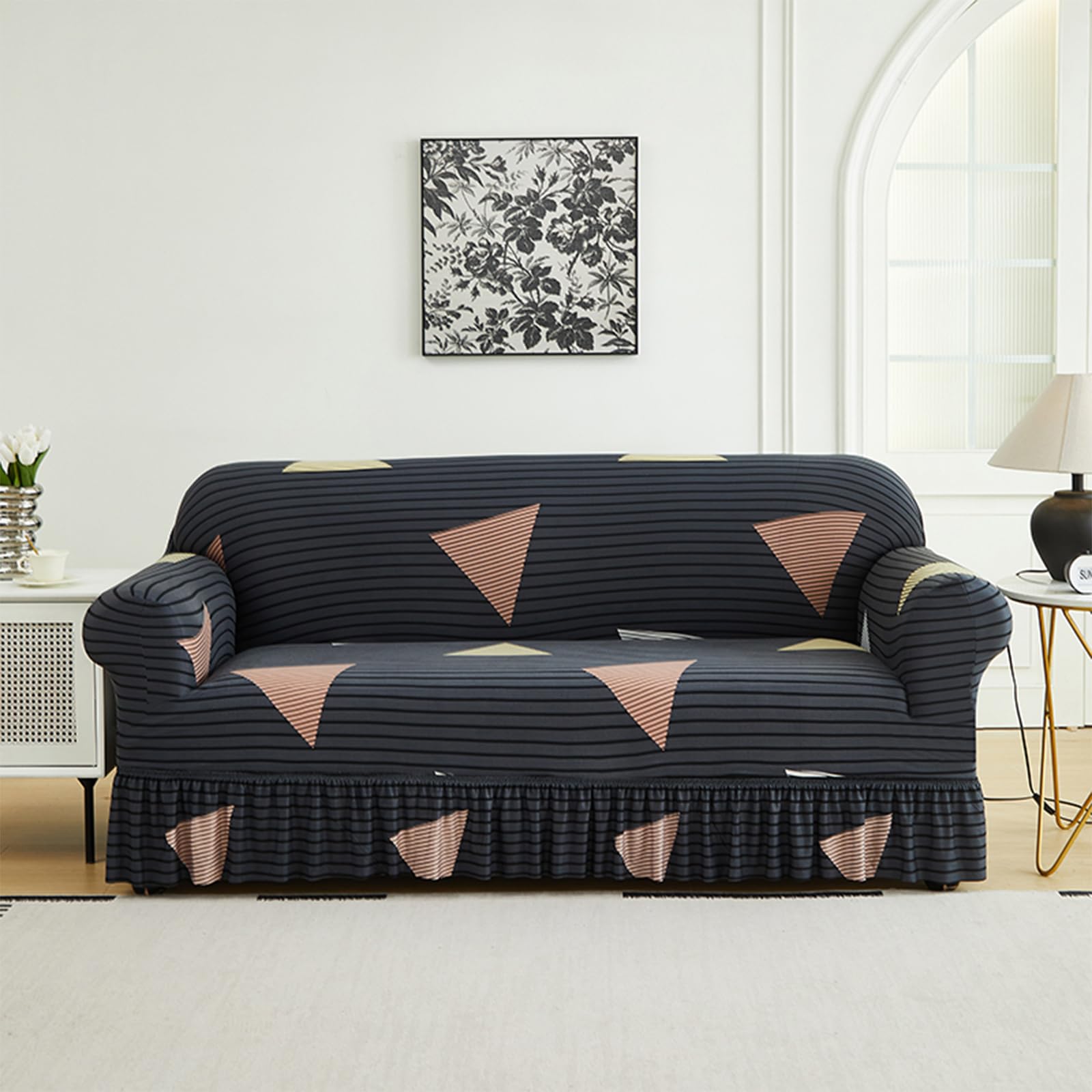Housse de canapé élastique contre les griffures de chat pour fauteuil 1 place lavable salon