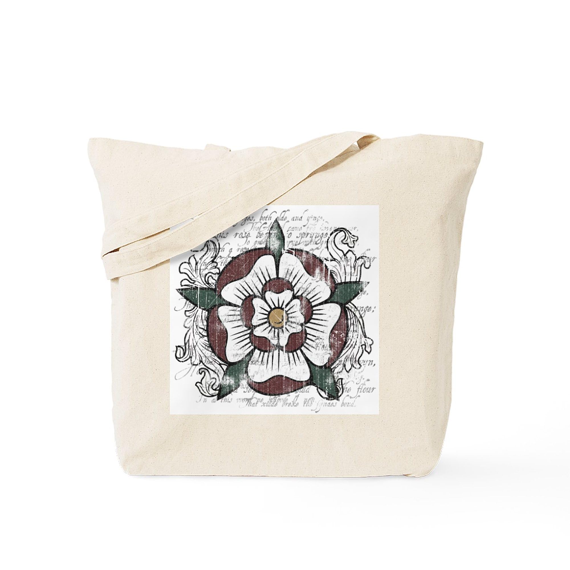 CafePress 'Rose All Day' Natural Canvas Tote Bag - Reusable Shopping Bag With Fun Print | Choose Small (15"x15") Or Medium (15"x18"x6")
