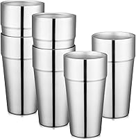Vista 17 de Beasea Mini vasos de acero inoxidable, juego de 4 vasos de metal de 6 onzas, apilables de acero inoxidable 304, vasos de doble pared con aislamiento