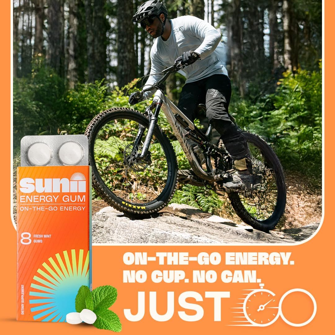 Sunii Nootropic Energy Gum Quick Boost Energy & Focus - Fresh Mint, 96pcs image 3