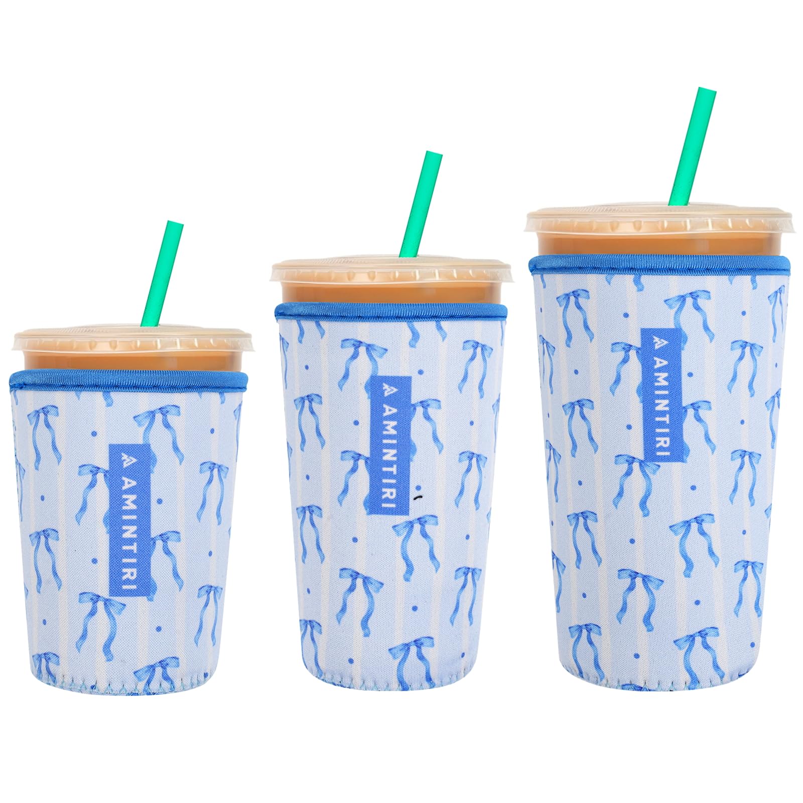 3Pack Reusable Insulator Neoprene Sleeve for Iced Coffee &amp; Cold Soda
