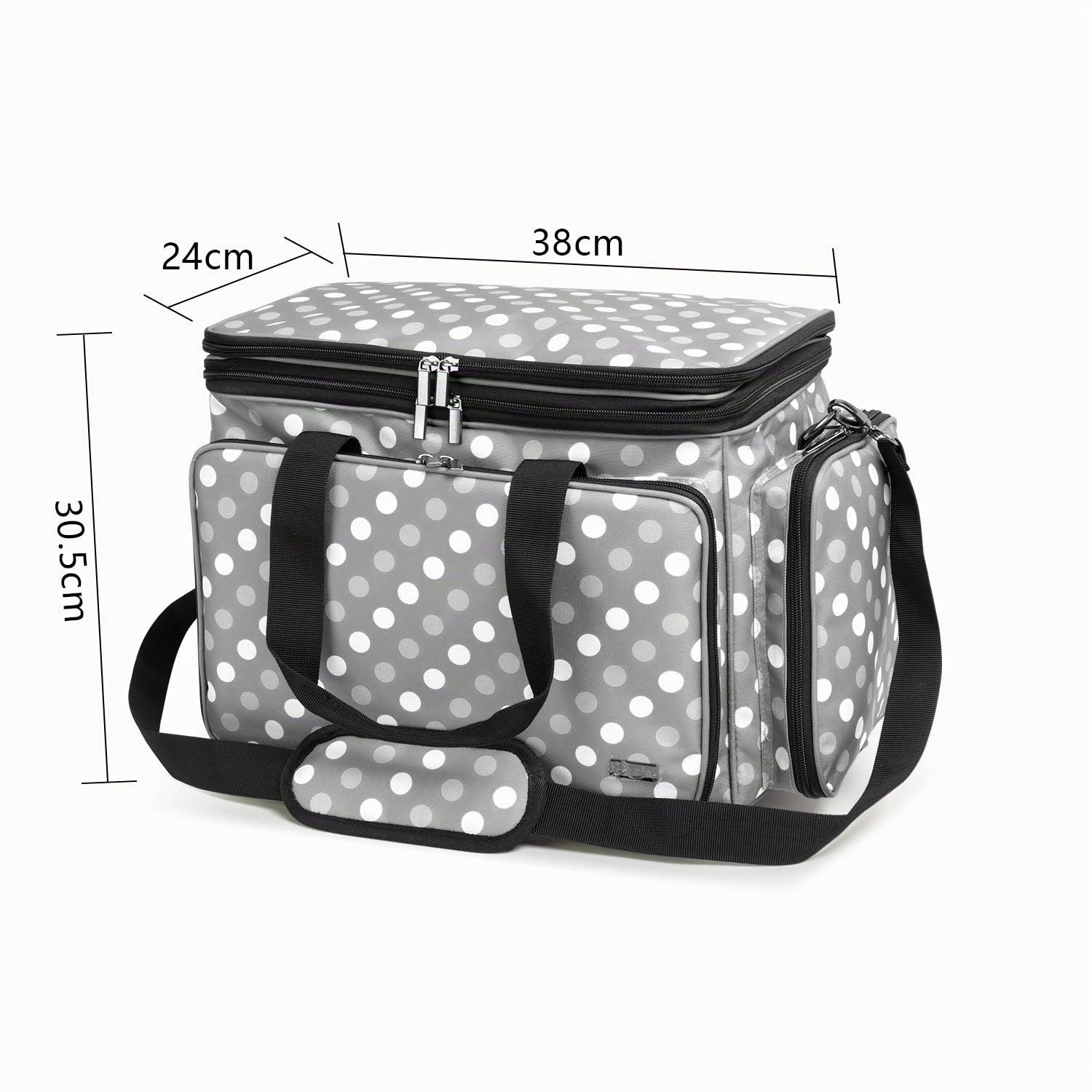 Luxja Borsa per Filati, Maglia e Uncinetto - Porta Uncinetti, Ferri e Altri Accessori - Punti Grigi